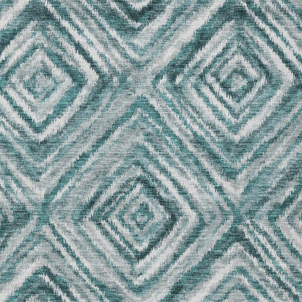 Homeroots 3' Artichoke Green And Sage Geometric Washable Indoor Outdoor Area Rug For Stylish Spaces 10' X 14' Polyester 586695