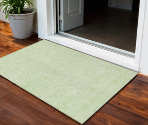 Homeroots 3' Floral Area Rug In Artichoke And Mint Green - Washable, Durable, Perfect For Indoor & Outdoor Use 3' X 5' Polyester 586696