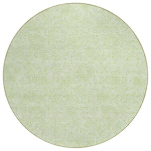 HomeRoots 5' Floral Area Rug in Artichoke & Mint Green – Washable, Indoor/Outdoor, Durable & Stylish Decor 8' Round 586698