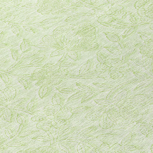 Homeroots 3' Floral Area Rug In Artichoke And Mint Green - Washable, Durable, Perfect For Indoor & Outdoor Use 8' Round Polyester 586698