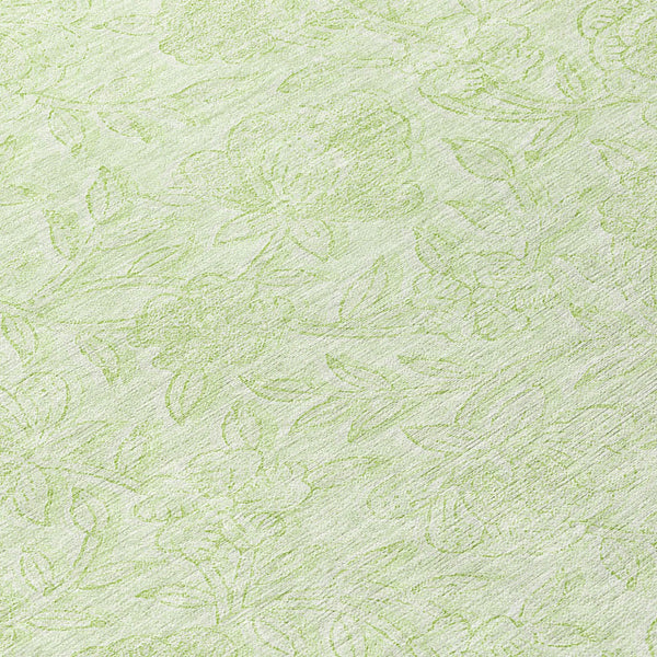 Homeroots 3' Floral Area Rug In Artichoke And Mint Green - Washable, Durable, Perfect For Indoor & Outdoor Use 8' Round Polyester 586698