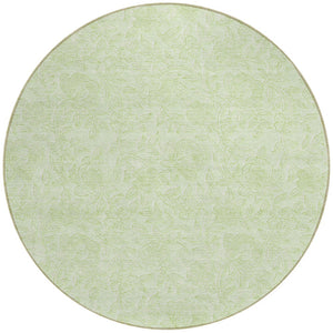Homeroots 3' Floral Area Rug In Artichoke And Mint Green - Washable, Durable, Perfect For Indoor & Outdoor Use 8' Round Polyester 586698