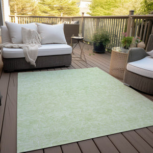 Homeroots 3' Floral Area Rug In Artichoke And Mint Green - Washable, Durable, Perfect For Indoor & Outdoor Use 8' X 10' Polyester 586699
