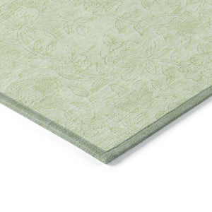 Homeroots 3' Floral Area Rug In Artichoke And Mint Green - Washable, Durable, Perfect For Indoor & Outdoor Use 8' X 10' Polyester 586699