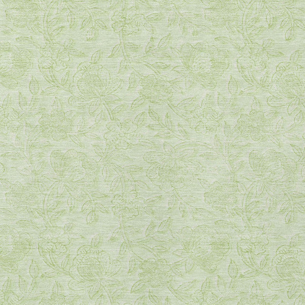 Homeroots 3' Floral Area Rug In Artichoke And Mint Green - Washable, Durable, Perfect For Indoor & Outdoor Use 8' X 10' Polyester 586699