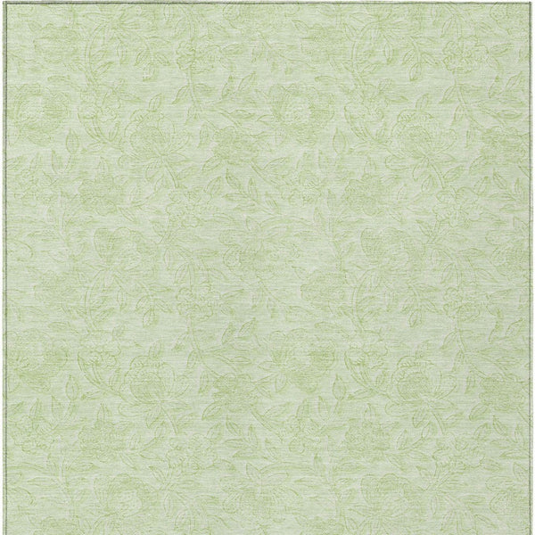 Homeroots 3' Floral Area Rug In Artichoke And Mint Green - Washable, Durable, Perfect For Indoor & Outdoor Use 9' X 12' Polyester 586700