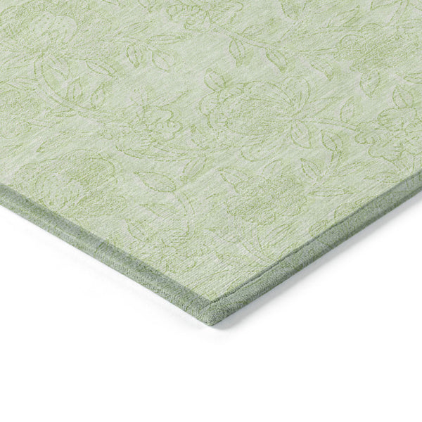 Homeroots 3' Floral Area Rug In Artichoke And Mint Green - Washable, Durable, Perfect For Indoor & Outdoor Use 9' X 12' Polyester 586700
