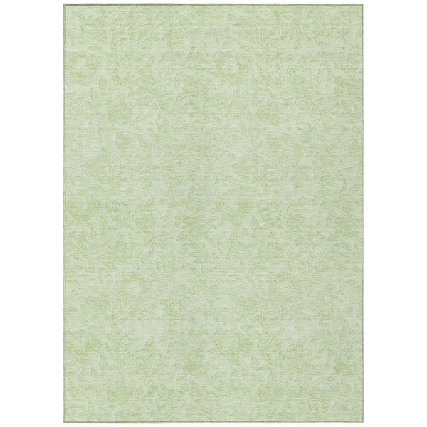 HomeRoots 5' Floral Area Rug in Artichoke & Mint Green – Washable, Indoor/Outdoor, Durable & Stylish Decor 10' X 14' 586701