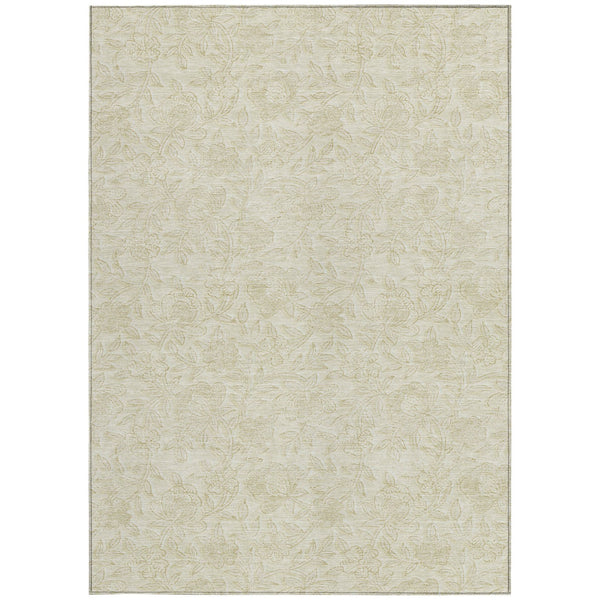 Homeroots 3' Floral Area Rug In Artichoke And Mint Green - Washable, Durable, Perfect For Indoor & Outdoor Use 3' X 5' Polyester 586702