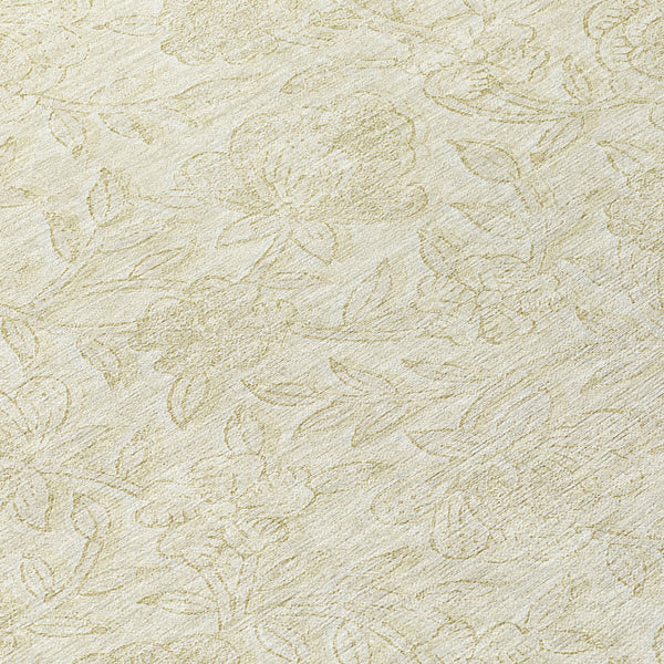 Homeroots 3' Floral Area Rug In Artichoke And Mint Green - Washable, Durable, Perfect For Indoor & Outdoor Use 8' Round Polyester 586704