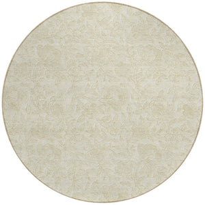 Homeroots 3' Floral Area Rug In Artichoke And Mint Green - Washable, Durable, Perfect For Indoor & Outdoor Use 8' Round Polyester 586704