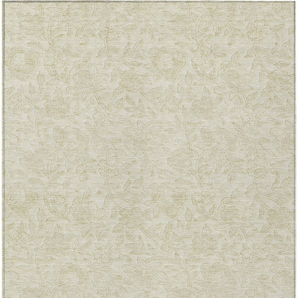 Homeroots 3' Floral Area Rug In Artichoke And Mint Green - Washable, Durable, Perfect For Indoor & Outdoor Use 9' X 12' Polyester 586706