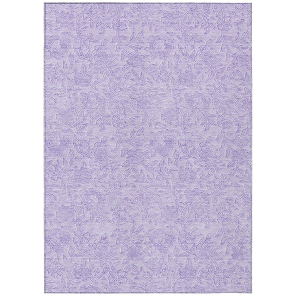 HomeRoots 5' Lilac and Purple Floral Indoor Outdoor Area Rug – Durable, Washable, Perfect for High-Traffic Areas 10' X 14' 586713