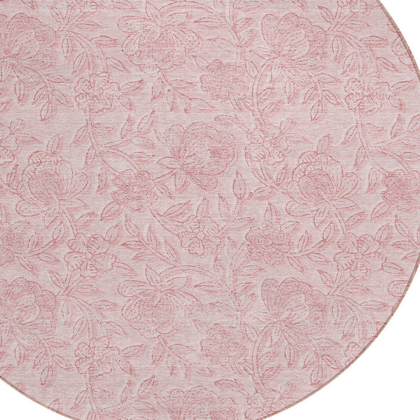 Homeroots 3' Floral Area Rug In Artichoke And Mint Green - Washable, Durable, Perfect For Indoor & Outdoor Use 8' Round Polyester 586716