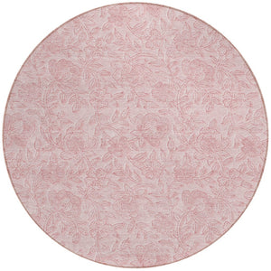 Homeroots 3' Floral Area Rug In Artichoke And Mint Green - Washable, Durable, Perfect For Indoor & Outdoor Use 8' Round Polyester 586716