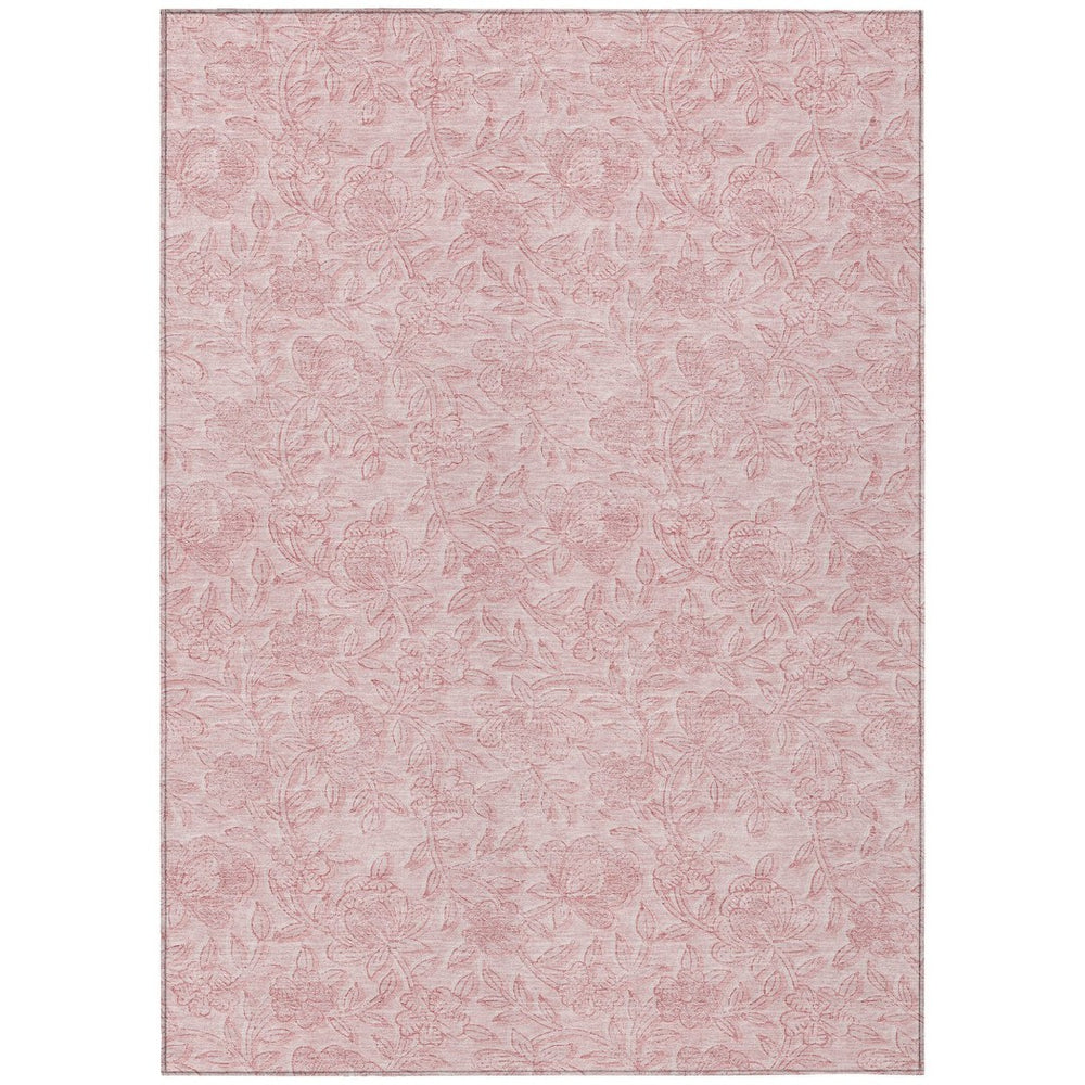 HomeRoots 5' Vibrant Pink and Red Floral Washable Area Rug - Durable, Stylish for Indoor and Outdoor Spaces 8' X 10' 586717