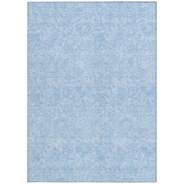 Homeroots 3' Floral Area Rug In Artichoke And Mint Green - Washable, Durable, Perfect For Indoor & Outdoor Use 5' X 8' Polyester 586721