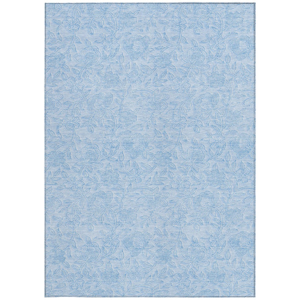 Homeroots 3' Floral Area Rug In Artichoke And Mint Green - Washable, Durable, Perfect For Indoor & Outdoor Use 8' X 10' Polyester 586723