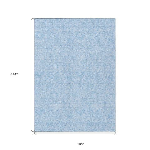 Homeroots 3' Floral Area Rug In Artichoke And Mint Green - Washable, Durable, Perfect For Indoor & Outdoor Use 9' X 12' Polyester 586724