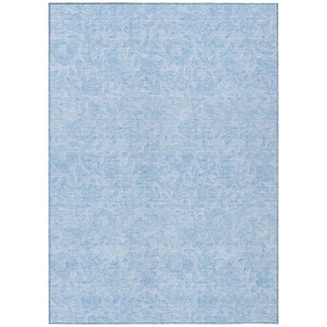 HomeRoots 9' Sky Blue Floral Area Rug - Versatile, Machine Washable Indoor/Outdoor Design for High Traffic Areas 9' X 12' 586724