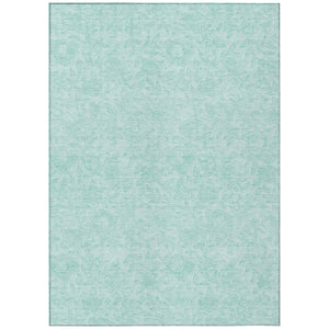 Homeroots 3' Floral Area Rug In Artichoke And Mint Green - Washable, Durable, Perfect For Indoor & Outdoor Use 3' X 5' Polyester 586726