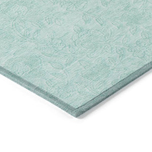 Homeroots 3' Floral Area Rug In Artichoke And Mint Green - Washable, Durable, Perfect For Indoor & Outdoor Use 3' X 5' Polyester 586726