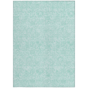 Homeroots 3' Floral Area Rug In Artichoke And Mint Green - Washable, Durable, Perfect For Indoor & Outdoor Use 3' X 5' Polyester 586726