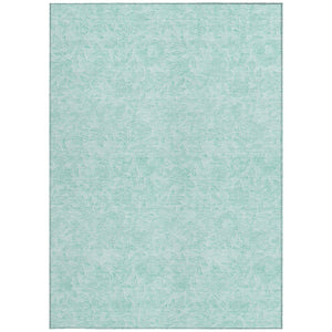 Homeroots 3' Floral Area Rug In Artichoke And Mint Green - Washable, Durable, Perfect For Indoor & Outdoor Use 5' X 8' Polyester 586727
