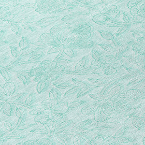 Homeroots 3' Floral Area Rug In Artichoke And Mint Green - Washable, Durable, Perfect For Indoor & Outdoor Use 8' Round Polyester 586728