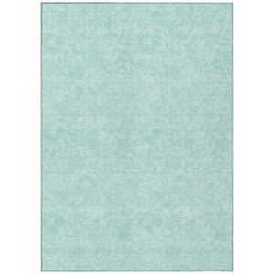 HomeRoots 9' Teal Blue and Aqua Floral Area Rug - Stylish, Washable, Durable for Indoor and Outdoor Use 9' X 12' 586730
