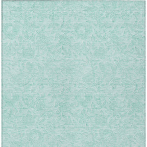 Homeroots 3' Floral Area Rug In Artichoke And Mint Green - Washable, Durable, Perfect For Indoor & Outdoor Use 10' X 14' Polyester 586731