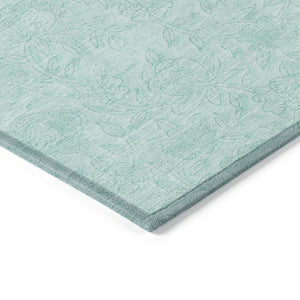 Homeroots 3' Floral Area Rug In Artichoke And Mint Green - Washable, Durable, Perfect For Indoor & Outdoor Use 10' X 14' Polyester 586731