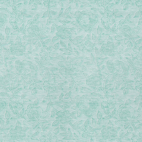 Homeroots 3' Floral Area Rug In Artichoke And Mint Green - Washable, Durable, Perfect For Indoor & Outdoor Use 10' X 14' Polyester 586731