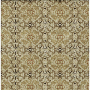 Homeroots 3' Elegant Artichoke Green Medallion Rug - Washable Indoor/Outdoor Solution For Any Space 3' X 5' Polyester 586738