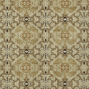 Homeroots 3' Elegant Artichoke Green Medallion Rug - Washable Indoor/Outdoor Solution For Any Space 8' X 10' Polyester 586741