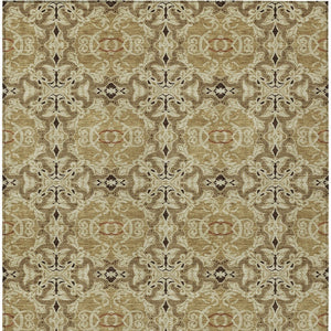 Homeroots 3' Elegant Artichoke Green Medallion Rug - Washable Indoor/Outdoor Solution For Any Space 10' X 14' Polyester 586743