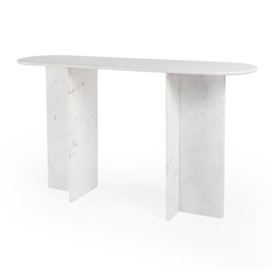 Butler Specialty Vienna All-marble Console Table - Luxurious Entryway & Living Room Accent With Timeless Elegance White Banswara Marble 5867455-butler
