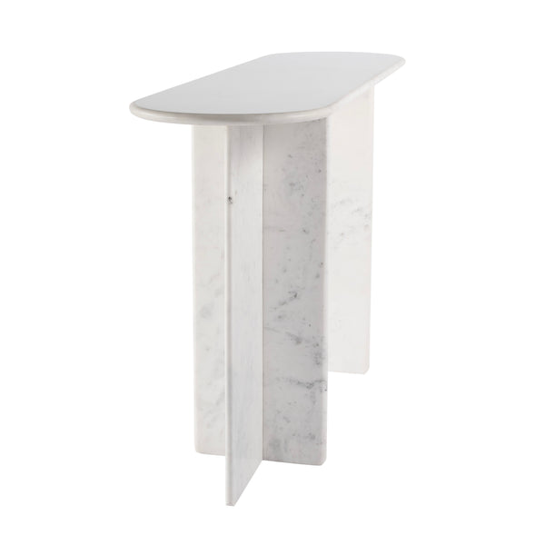 Butler Specialty Vienna All-marble Console Table - Luxurious Entryway & Living Room Accent With Timeless Elegance White Banswara Marble 5867455-butler