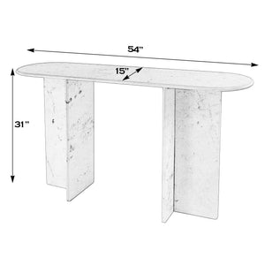 Butler Specialty Vienna All-marble Console Table - Luxurious Entryway & Living Room Accent With Timeless Elegance White Banswara Marble 5867455-butler