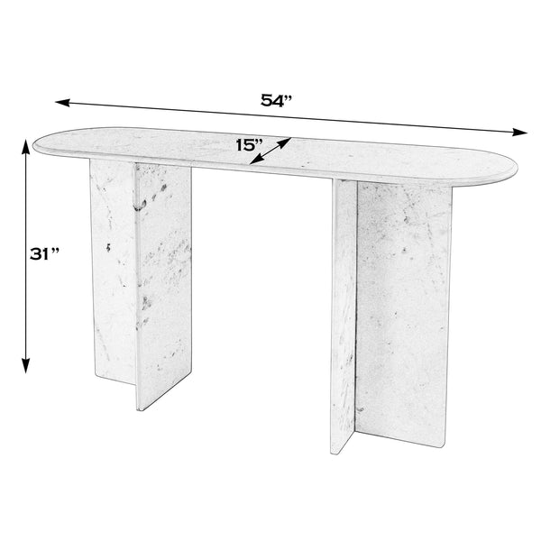 Butler Specialty Vienna All-marble Console Table - Luxurious Entryway & Living Room Accent With Timeless Elegance White Banswara Marble 5867455-butler