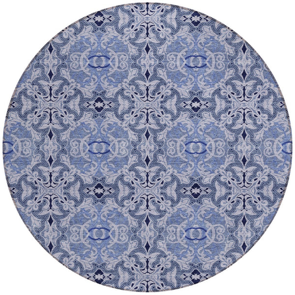 Homeroots 3' Elegant Artichoke Green Medallion Rug - Washable Indoor/Outdoor Solution For Any Space 8' Round Polyester 586746