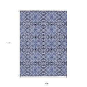 Homeroots 3' Elegant Artichoke Green Medallion Rug - Washable Indoor/Outdoor Solution For Any Space 9' X 12' Polyester 586748