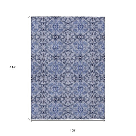 Homeroots 3' Elegant Artichoke Green Medallion Rug - Washable Indoor/Outdoor Solution For Any Space 9' X 12' Polyester 586748