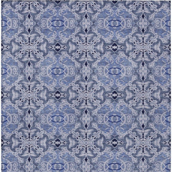 Homeroots 3' Elegant Artichoke Green Medallion Rug - Washable Indoor/Outdoor Solution For Any Space 10' X 14' Polyester 586749