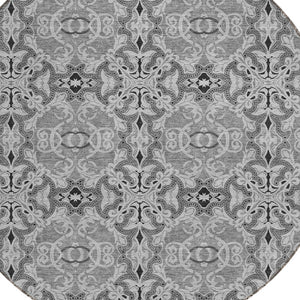 Homeroots 3' Elegant Artichoke Green Medallion Rug - Washable Indoor/Outdoor Solution For Any Space 8' Round Polyester 586752