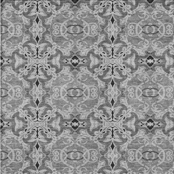 Homeroots 3' Elegant Artichoke Green Medallion Rug - Washable Indoor/Outdoor Solution For Any Space 8' X 10' Polyester 586753