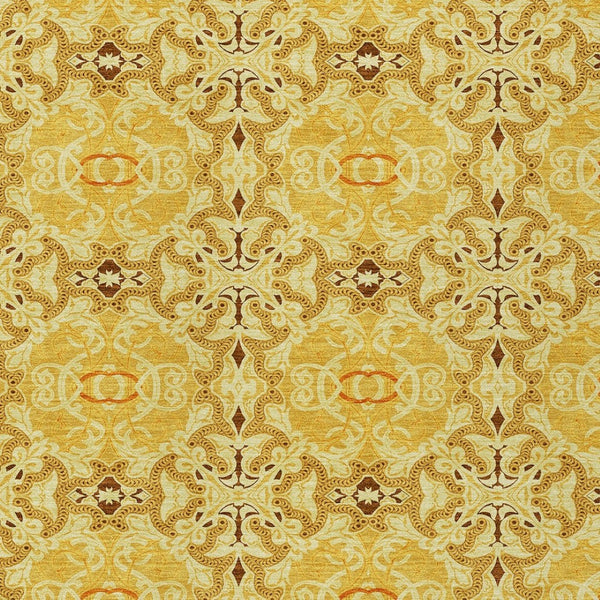 Homeroots 3' Elegant Artichoke Green Medallion Rug - Washable Indoor/Outdoor Solution For Any Space 5' X 8' Polyester 586757