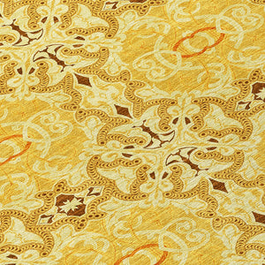 Homeroots 3' Elegant Artichoke Green Medallion Rug - Washable Indoor/Outdoor Solution For Any Space 8' Round Polyester 586758