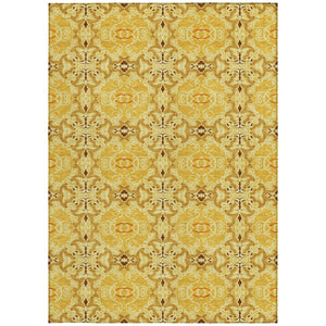 Homeroots 3' Elegant Artichoke Green Medallion Rug - Washable Indoor/Outdoor Solution For Any Space 9' X 12' Polyester 586760