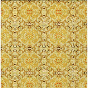 Homeroots 3' Elegant Artichoke Green Medallion Rug - Washable Indoor/Outdoor Solution For Any Space 9' X 12' Polyester 586760